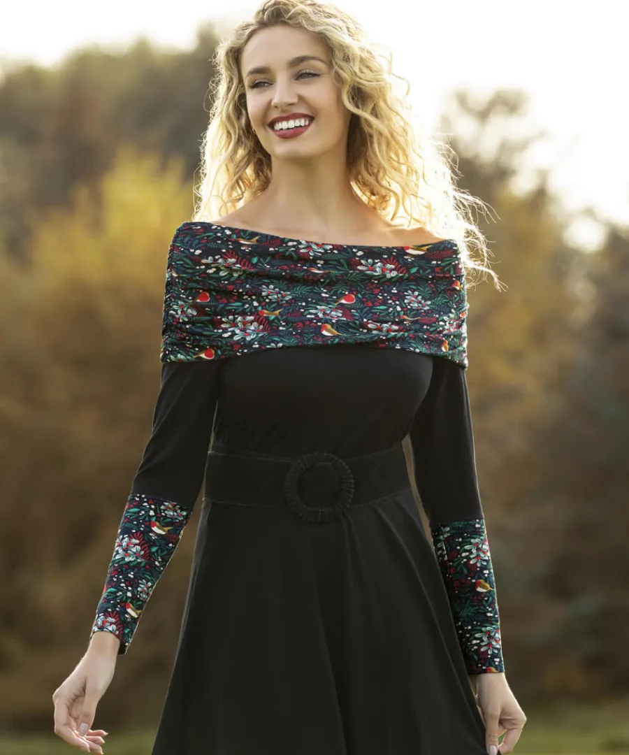 festive_bardot_tunic_5.webp Joe Browns Dresses<Festive Bardot Tunic