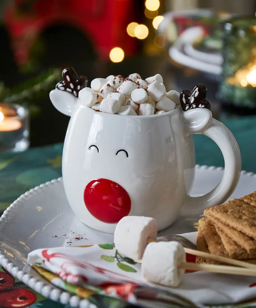 Joe Browns Christmas Decorations<Festive White Reindeer Mug