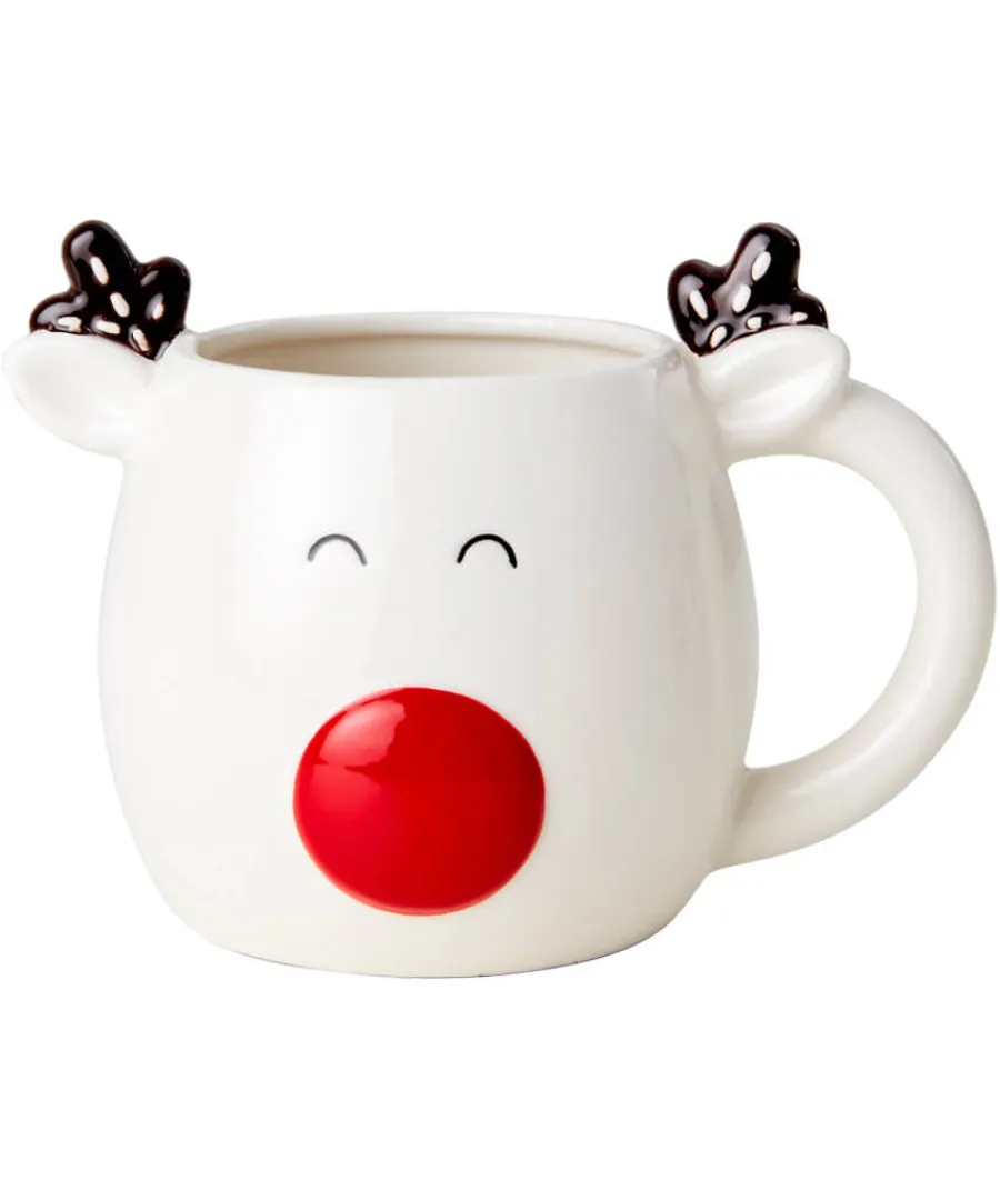 Joe Browns Christmas Decorations<Festive White Reindeer Mug