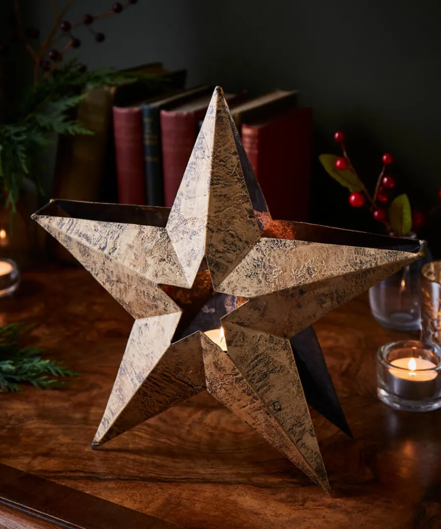 Joe Browns Gifts<Gold Star Tea Light Holder