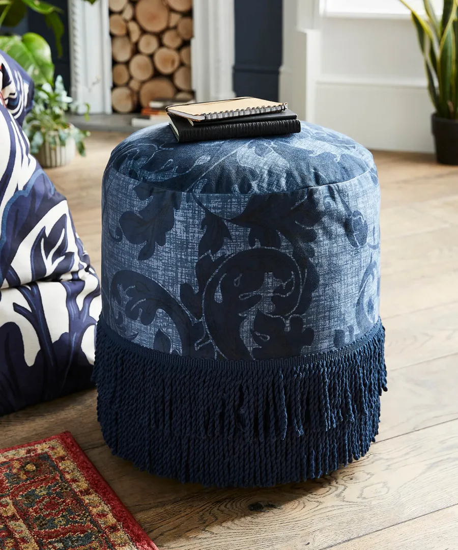 Joe Browns Floral Decor<Heritage Fringed Velvet Footstool
