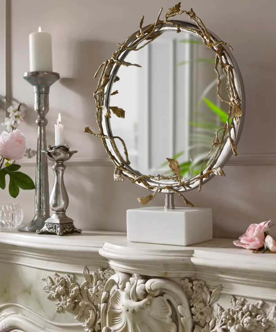 Joe Browns Gifts<Nouveau Brass Table Mirror With Stone Base