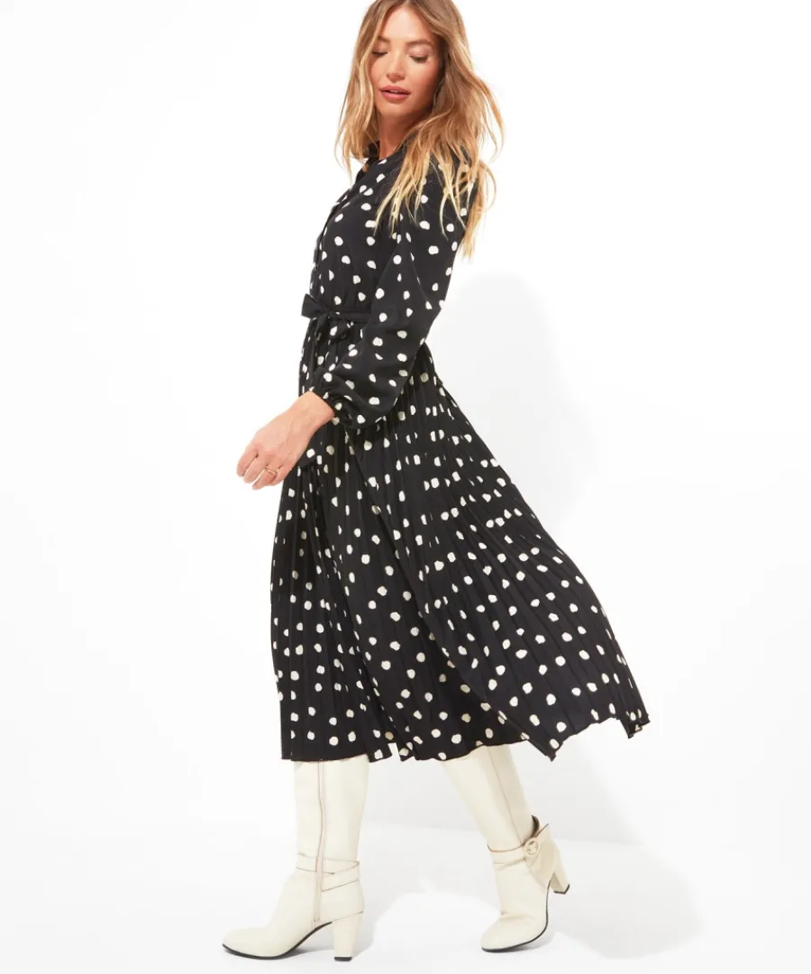 polly_spot_pleat_dress_3.webp Joe Browns Dresses<Polly Spot Pleat Dress