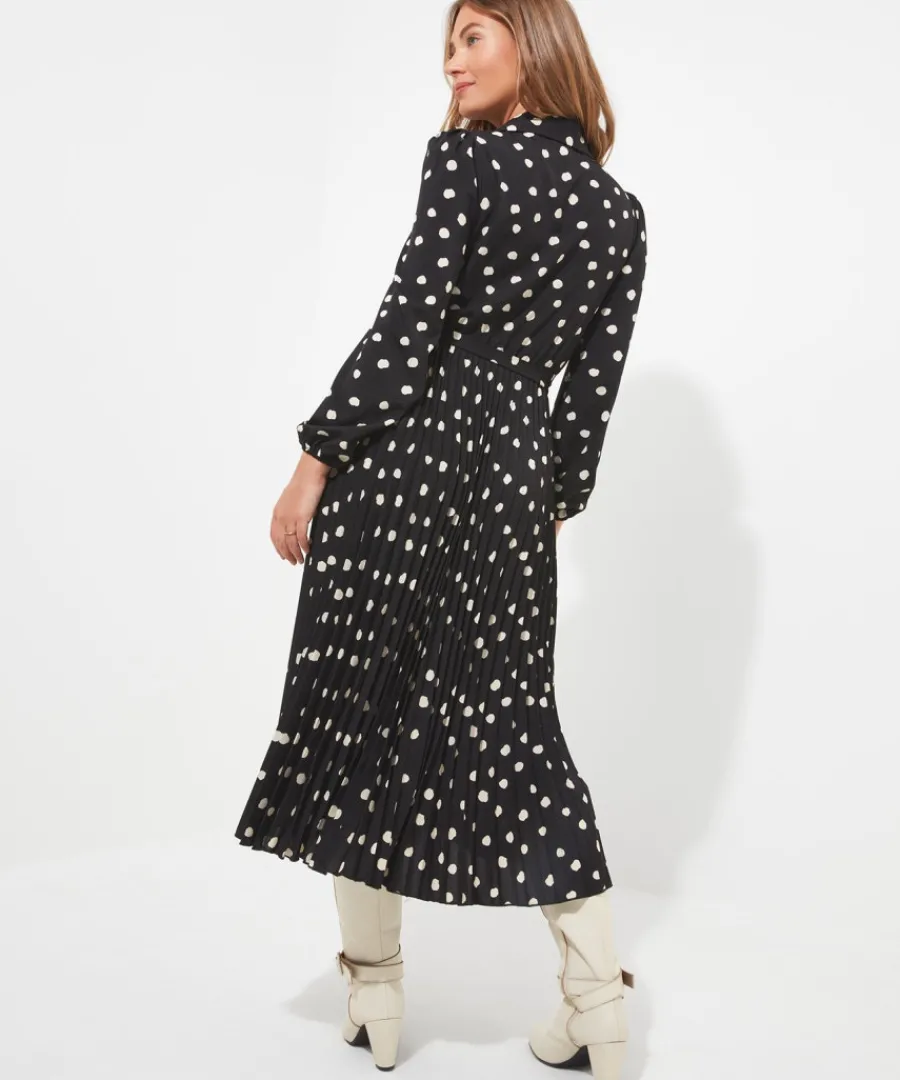 polly_spot_pleat_dress_4.webp Joe Browns Dresses<Polly Spot Pleat Dress