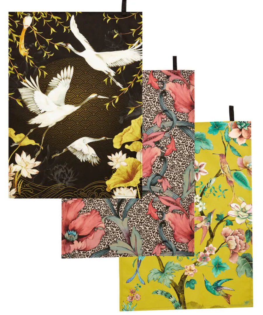 Joe Browns Tableware & Dining<Set Of 3 Dramatic Design Print Teatowels