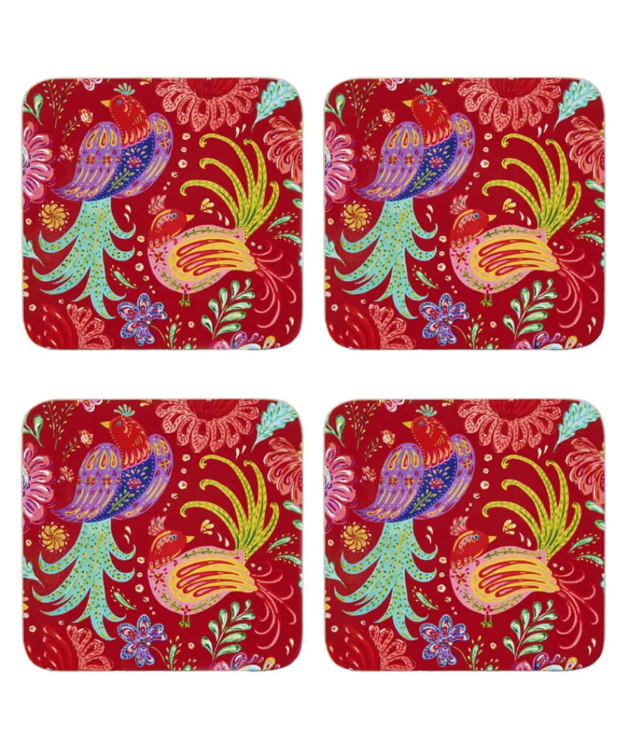 Joe Browns Tableware & Dining<Set Of 4 Folk Floral Coasters