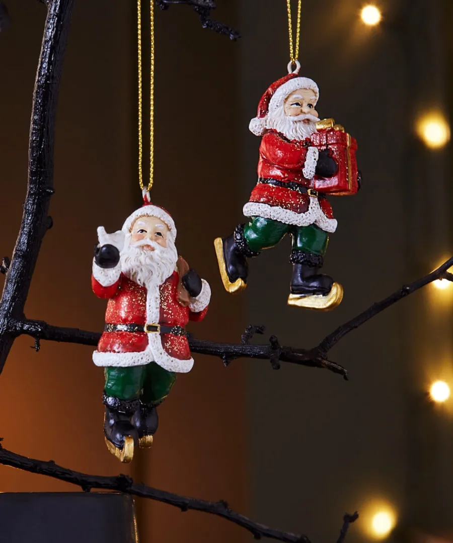 Joe Browns Gifts<Set Of 2 Santa Christmas Baubles