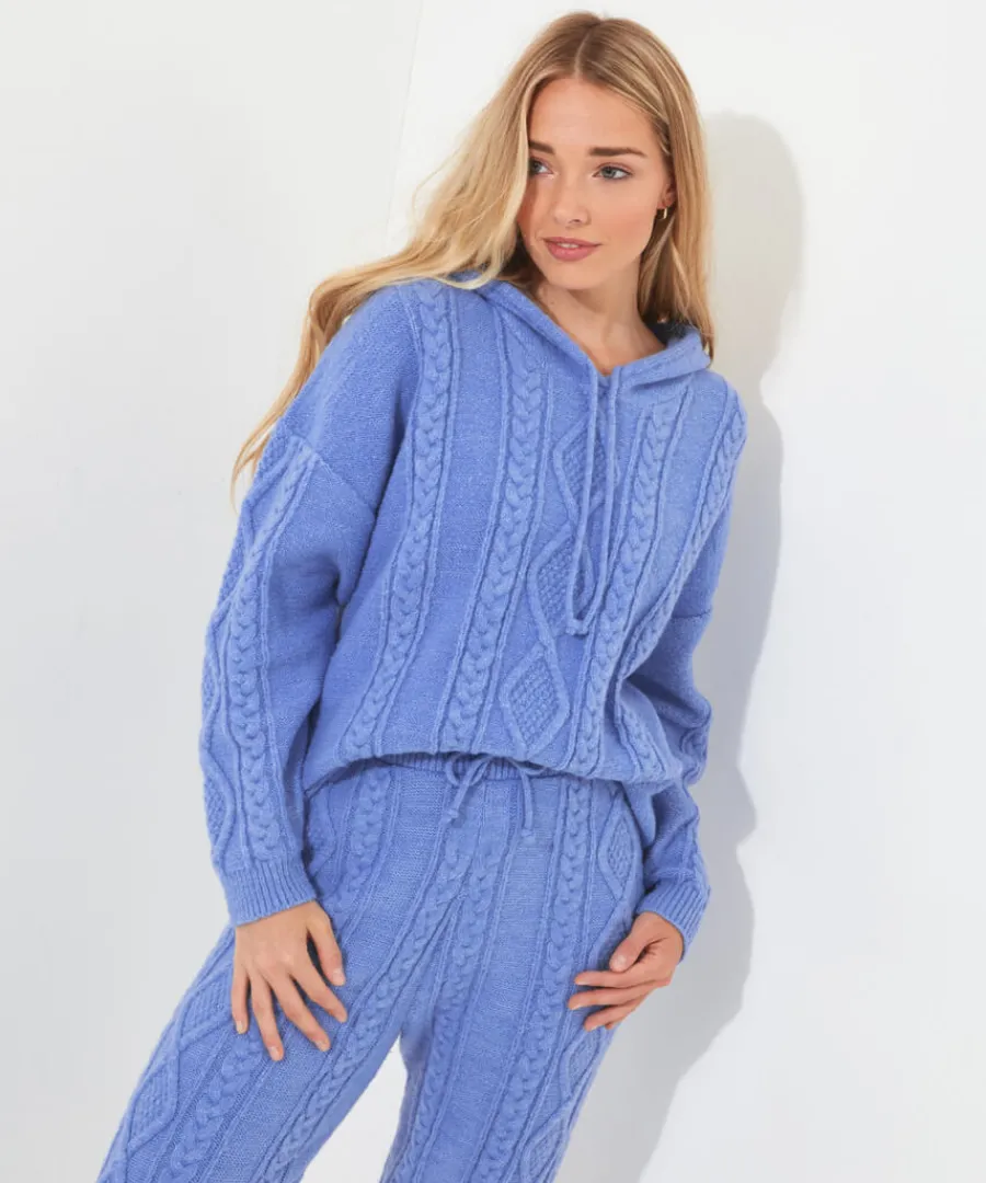sloe_joes_cable_knit_hoody_3.webp Joe Browns Tops& Tunics & Shirts<Sloe Joes Cable Knit Hoody
