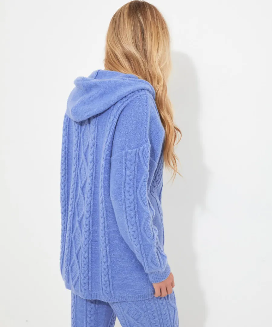 sloe_joes_cable_knit_hoody_4.webp Joe Browns Tops& Tunics & Shirts<Sloe Joes Cable Knit Hoody