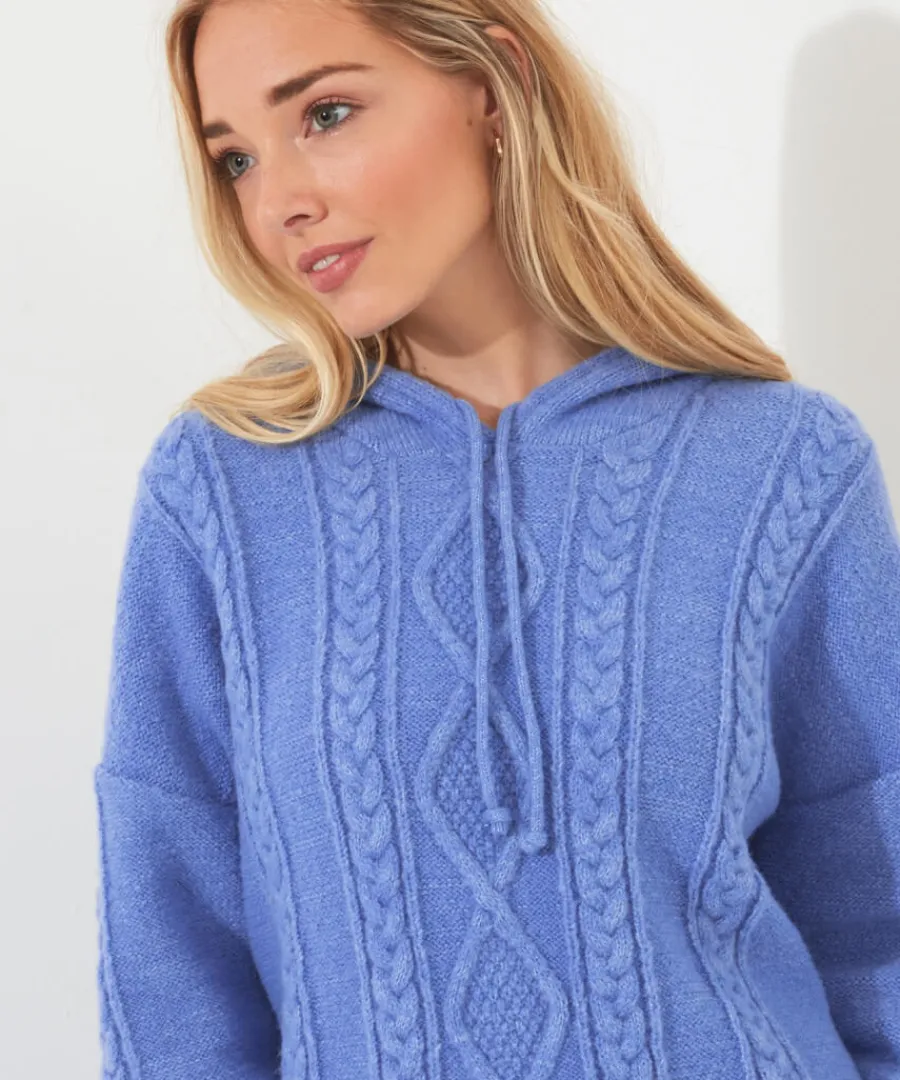 sloe_joes_cable_knit_hoody_5.webp Joe Browns Tops& Tunics & Shirts<Sloe Joes Cable Knit Hoody