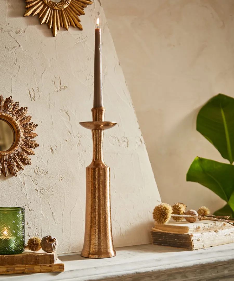 Joe Browns Gifts<Top Hat Textured Bronze Candle Holder
